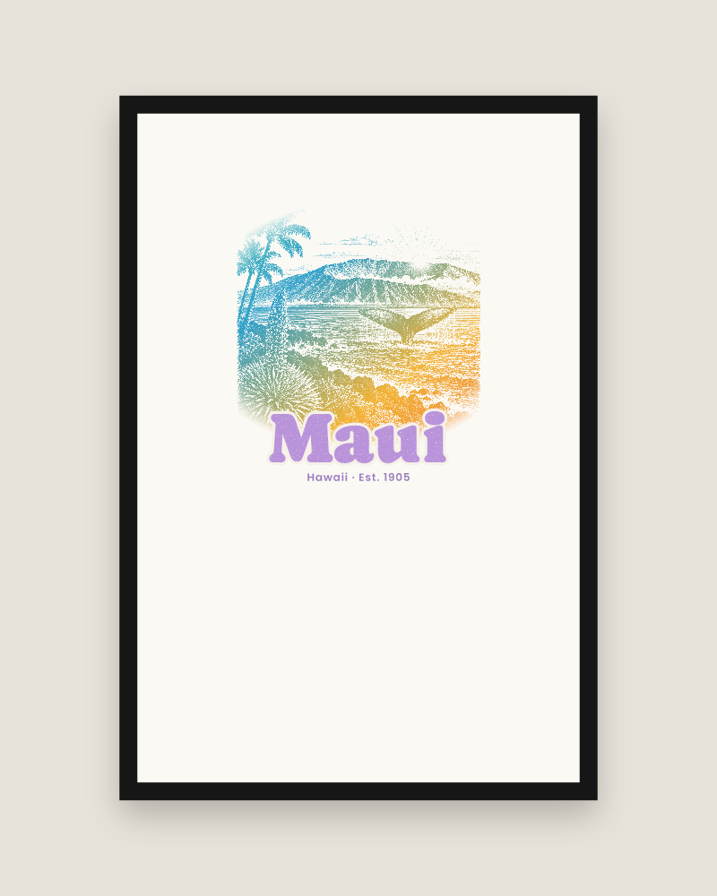 Maui Whale Fluke Matte Poster