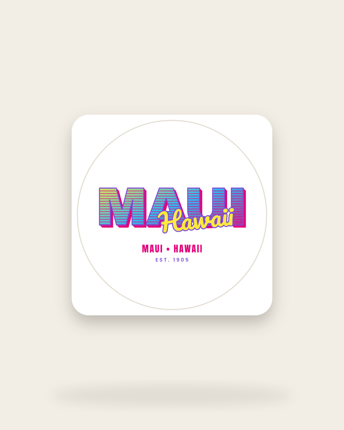Maui Music TV Kiss-Cut Sticker in White