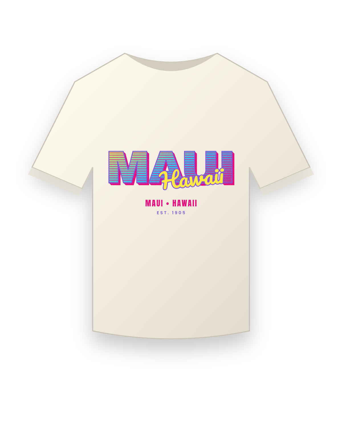 Maui Music TV Vintage Wash Tee in Ivory
