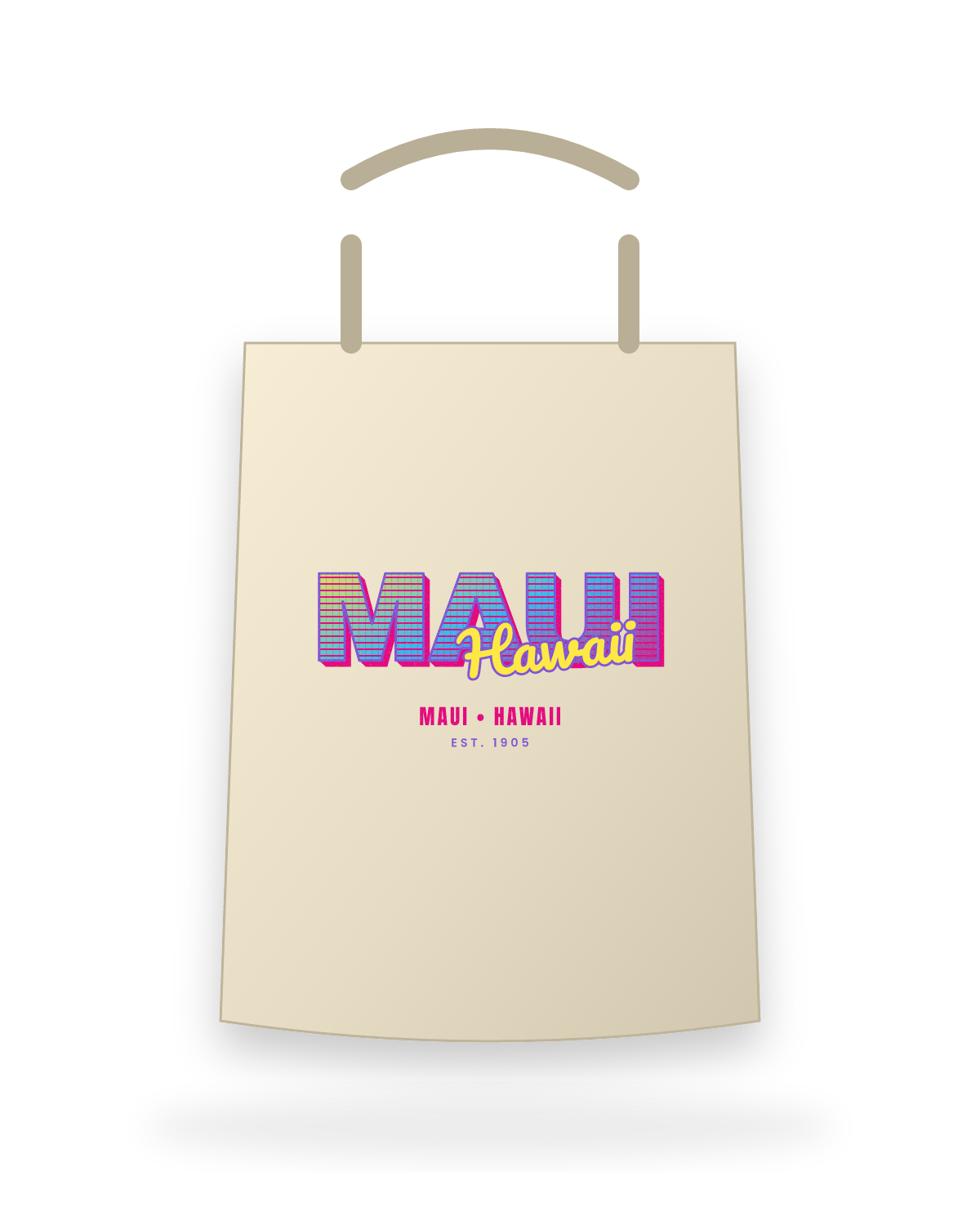 Maui Music TV Canvas Tote in Beige
