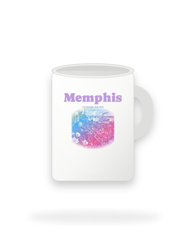 Memphis Balcony Blues Ceramic Mug 15oz