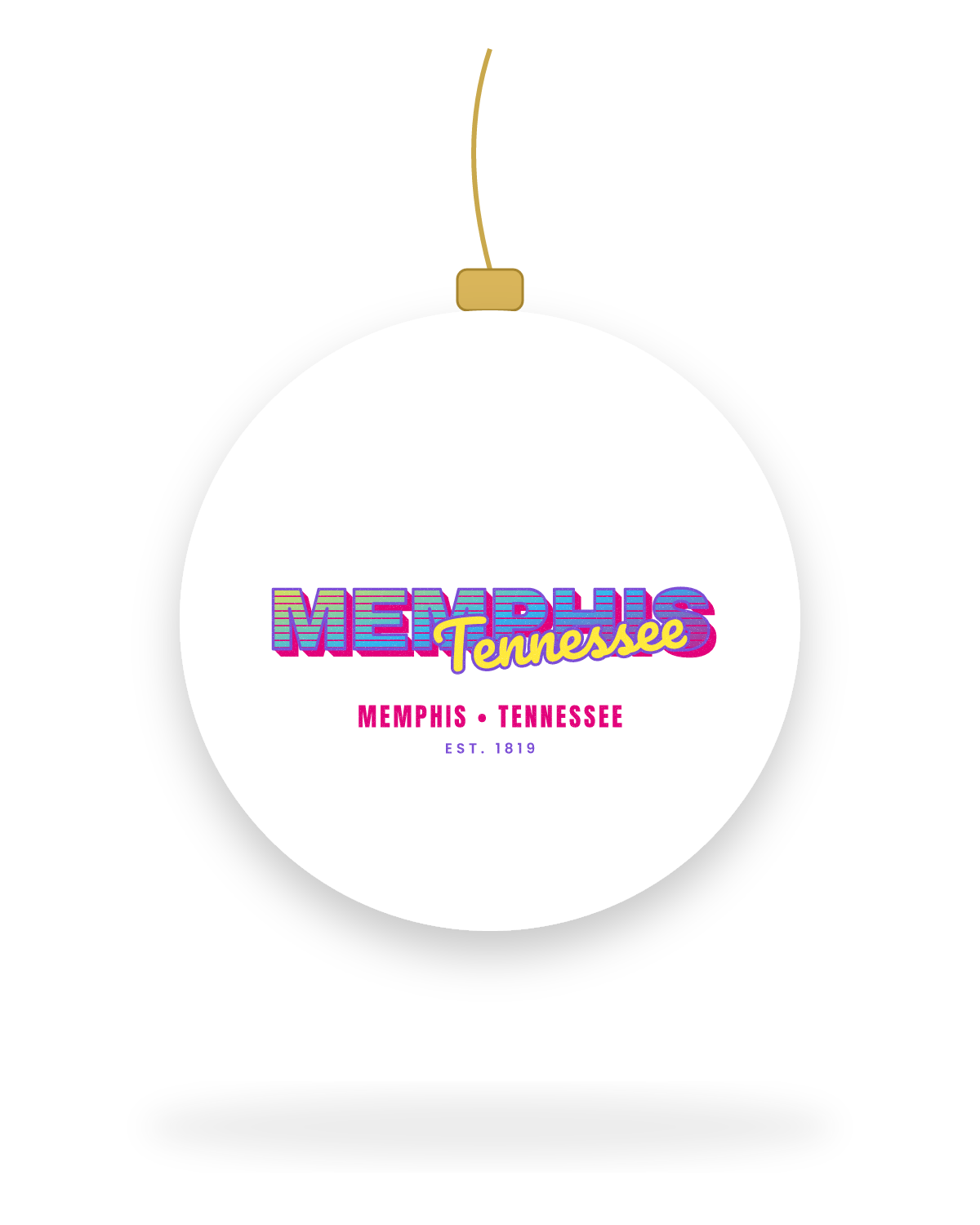 Memphis Music TV Ceramic Ornament in White