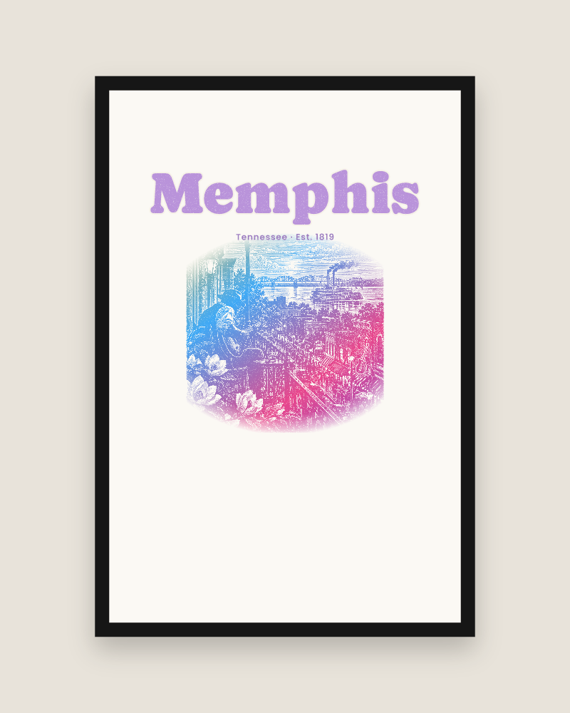 Memphis Balcony Blues Matte Poster