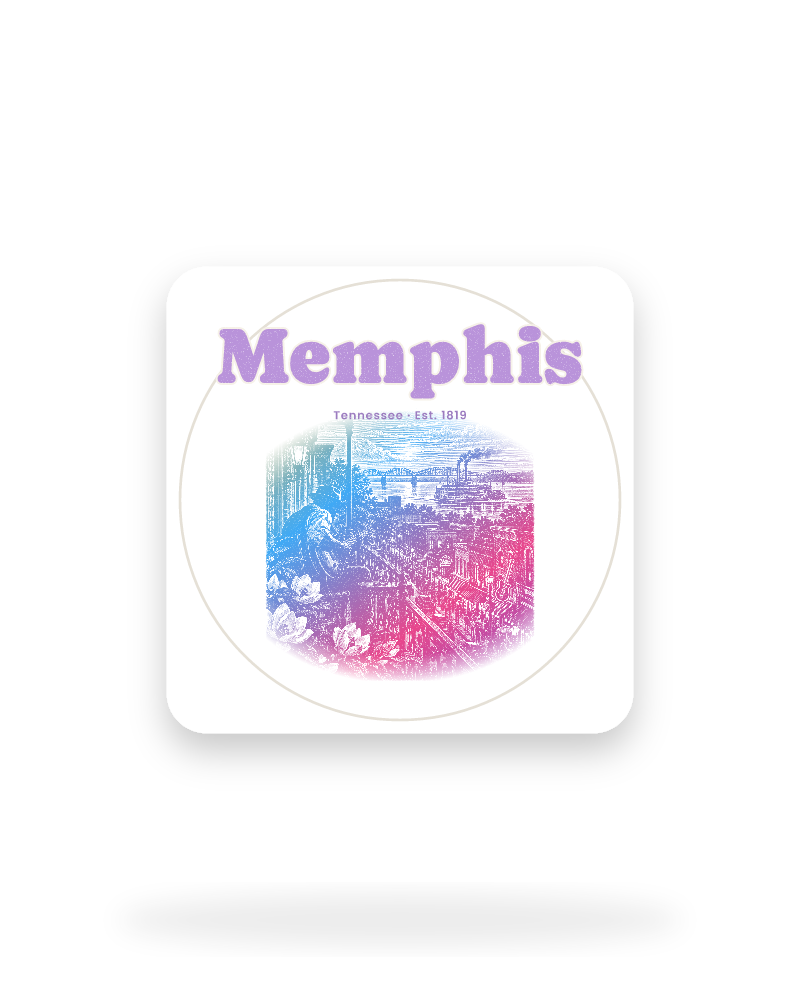 Memphis Balcony Blues Kiss-Cut Sticker