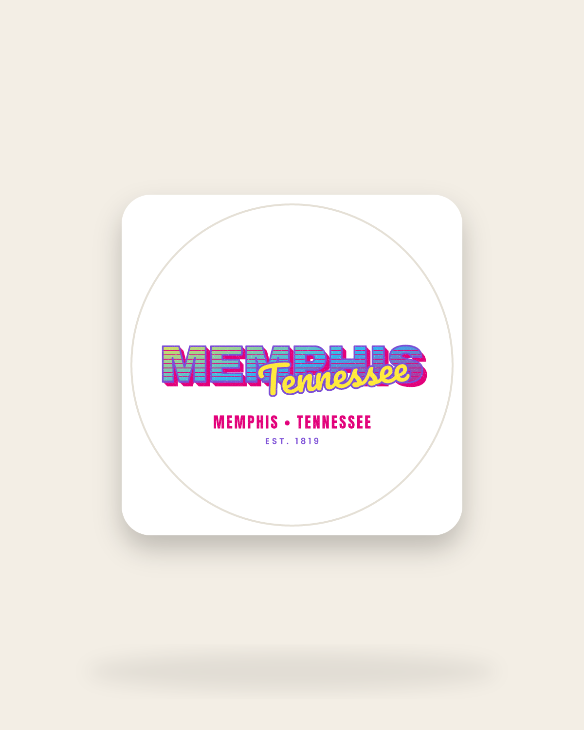 Memphis Music TV Kiss-Cut Sticker in White