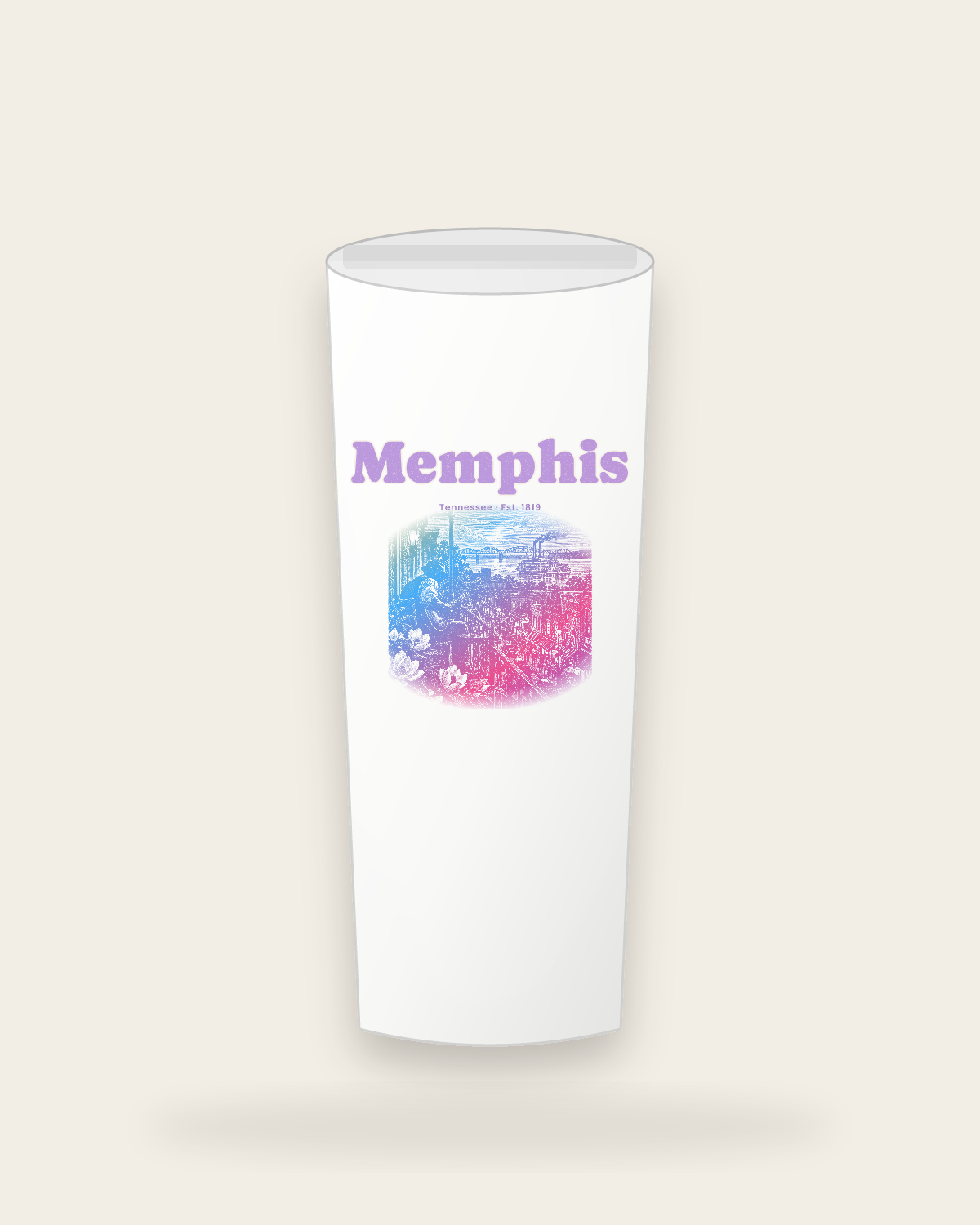 Memphis Balcony Blues Insulated Tumbler 20oz in White