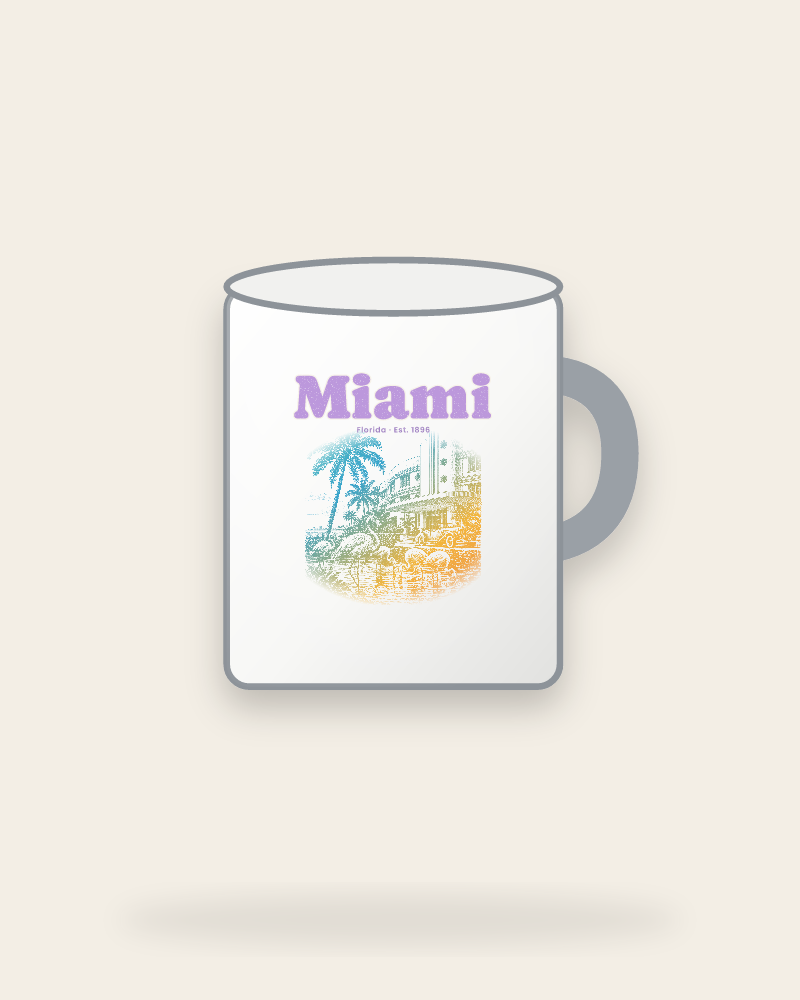 Miami Art Deco Flamingos Enamel Camp Mug