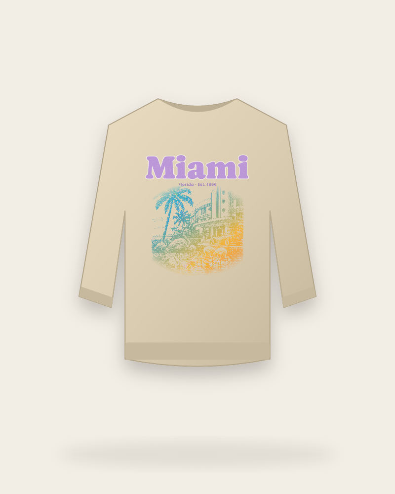 Miami Art Deco Flamingos Crewneck Sweatshirt