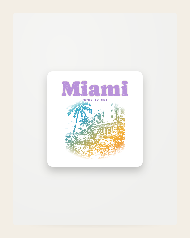 Miami Art Deco Flamingos Fridge Magnet