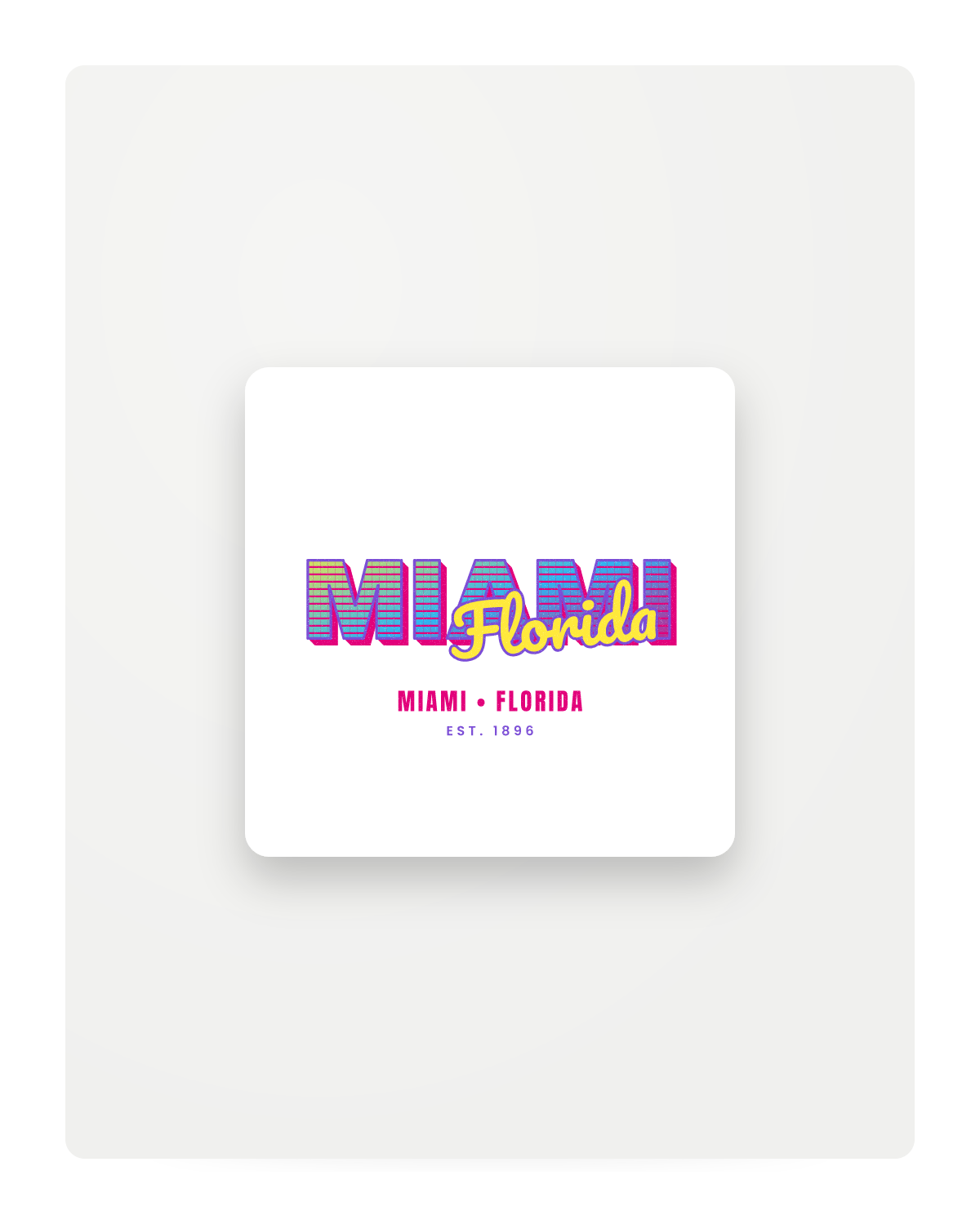 Miami Music TV Fridge Magnet in White