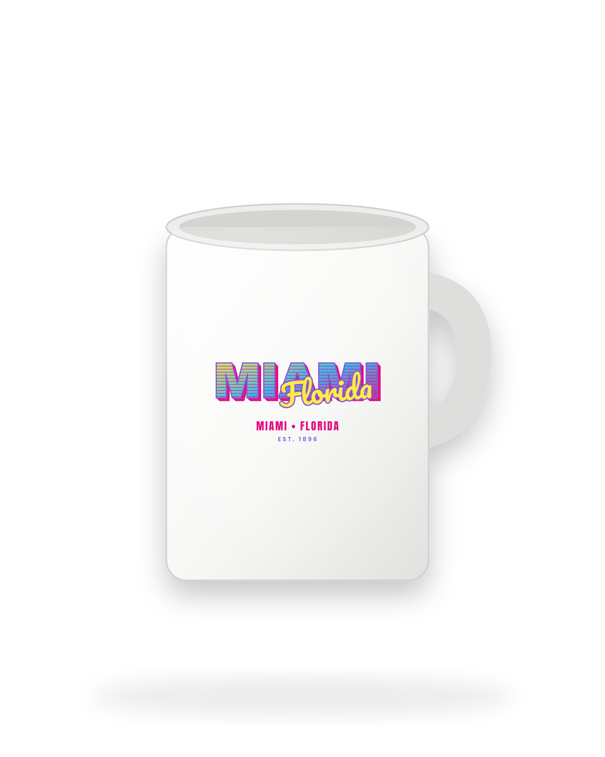 Miami Music TV Ceramic Mug 15oz in White
