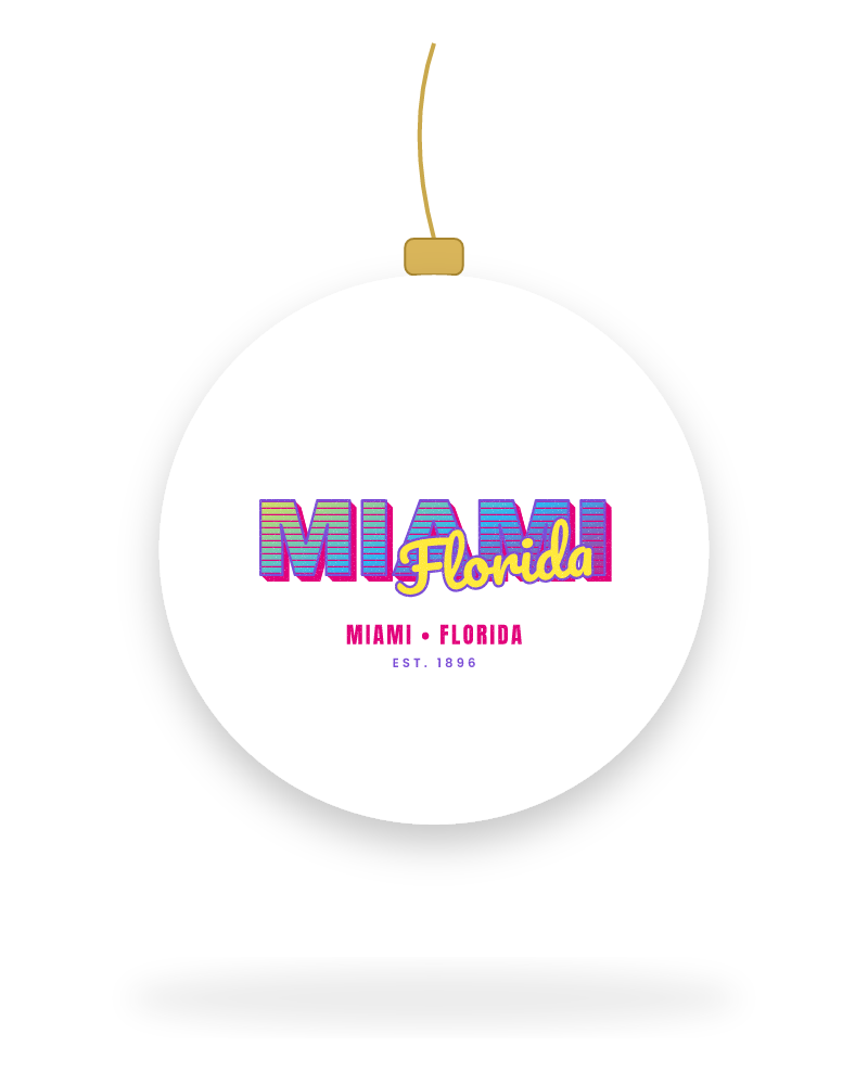 Miami Music TV Ceramic Ornament