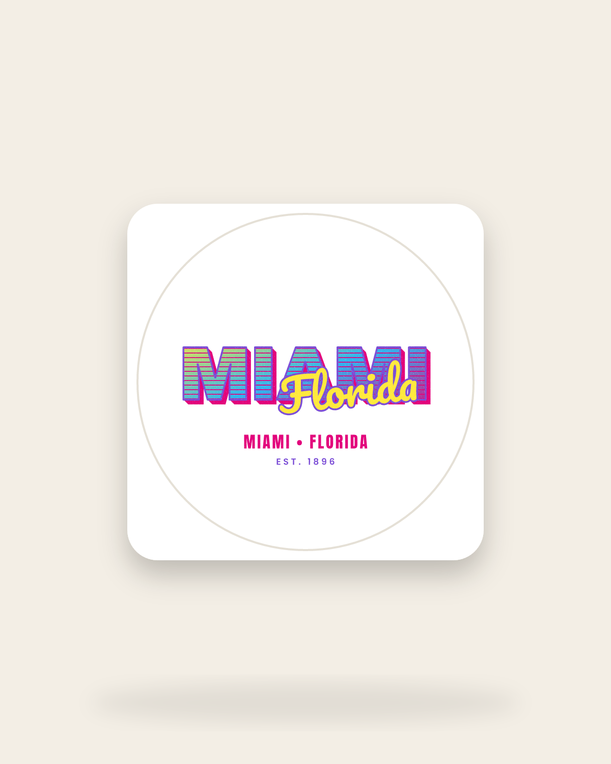 Miami Music TV Kiss-Cut Sticker in White