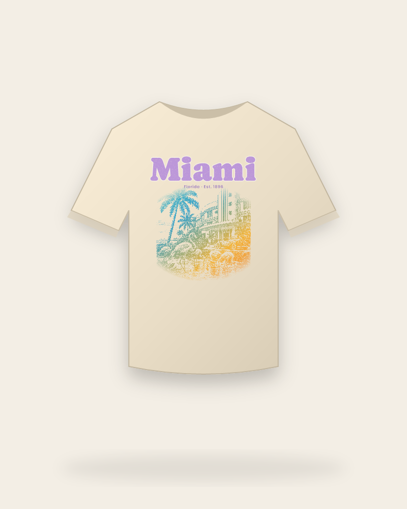 Miami Art Deco Flamingos Classic Tee
