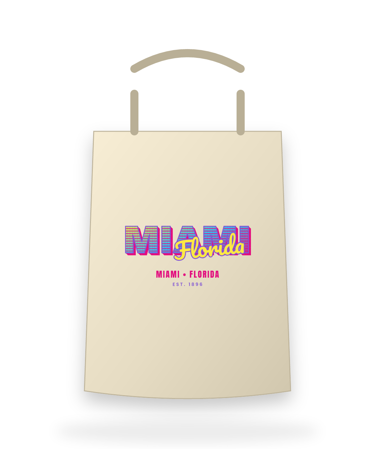 Miami Music TV Canvas Tote in Beige