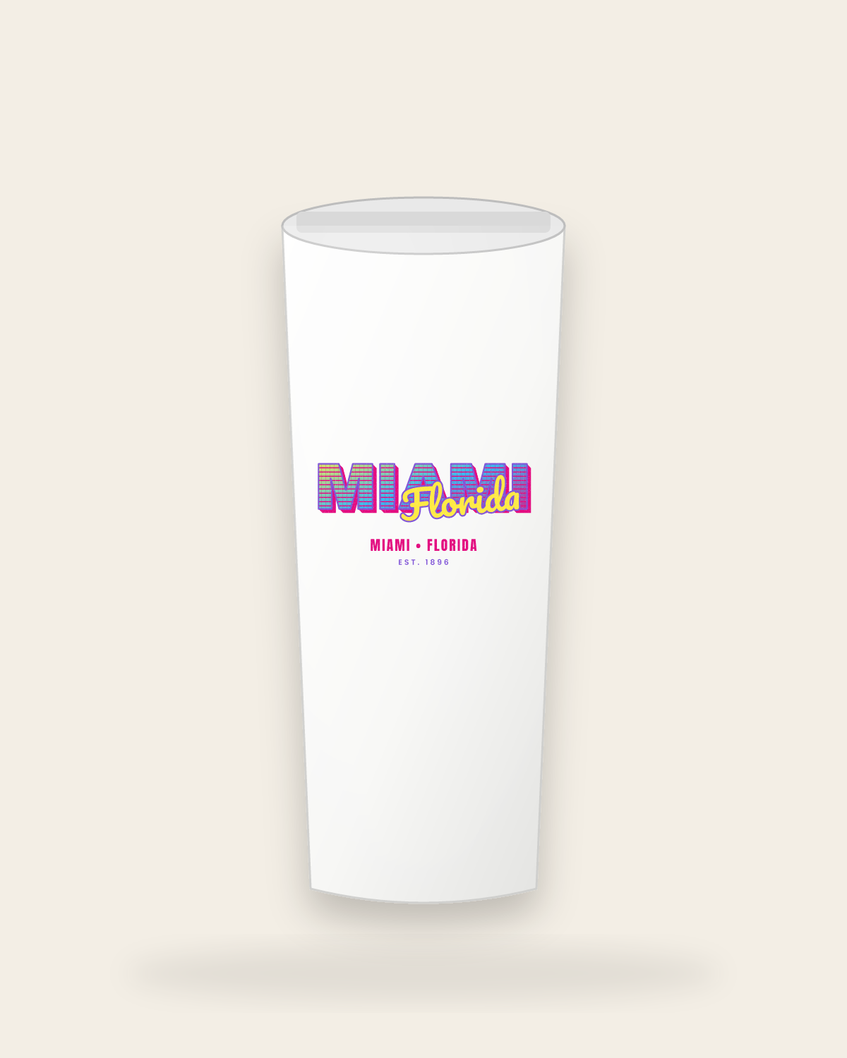Miami Music TV Insulated Tumbler 20oz in White