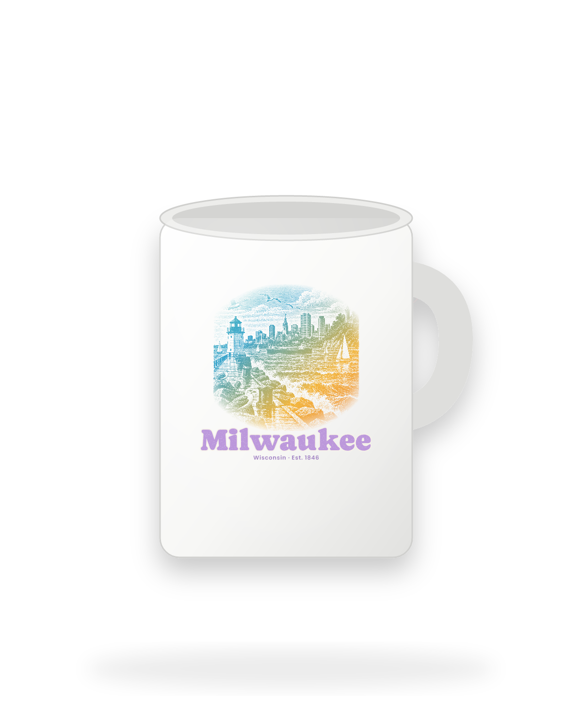 Milwaukee Breakwater Light Ceramic Mug 15oz in White