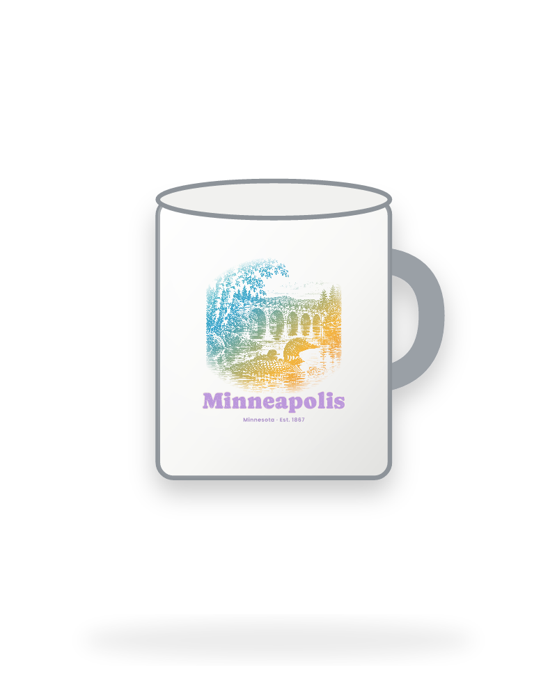Minneapolis Loon & Stone Arch Enamel Camp Mug
