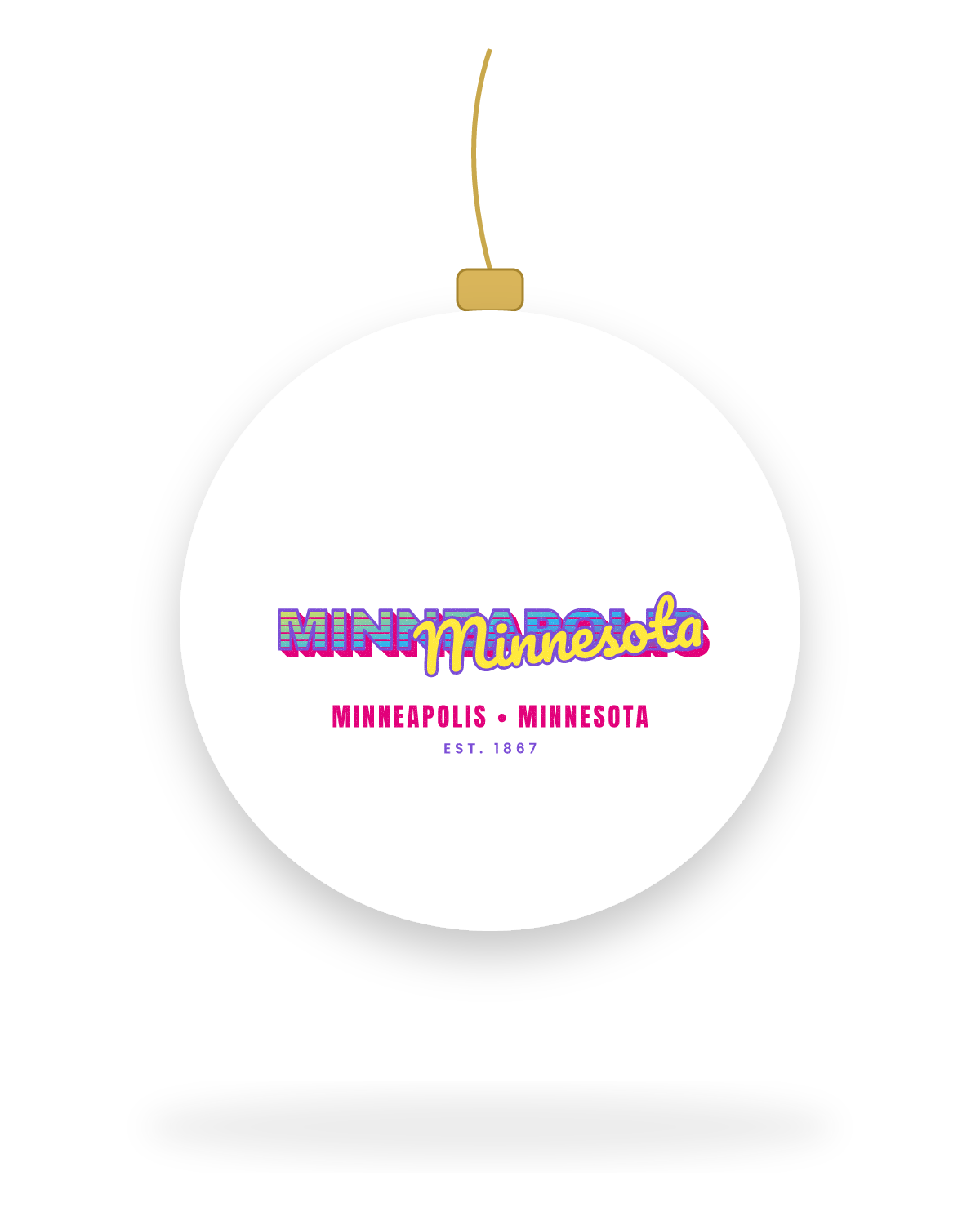 Minneapolis Music TV Ceramic Ornament in White