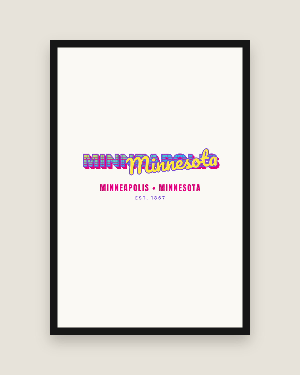 Minneapolis Music TV Matte Poster in White
