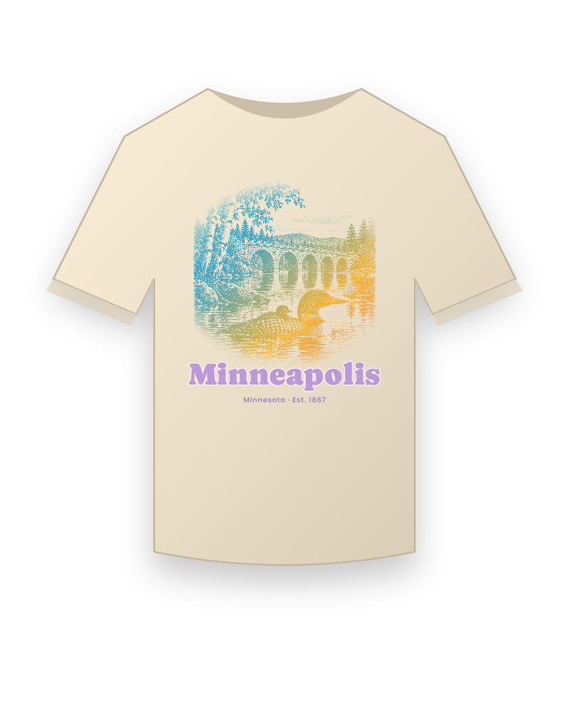 Minneapolis Loon & Stone Arch Organic Cotton Tee