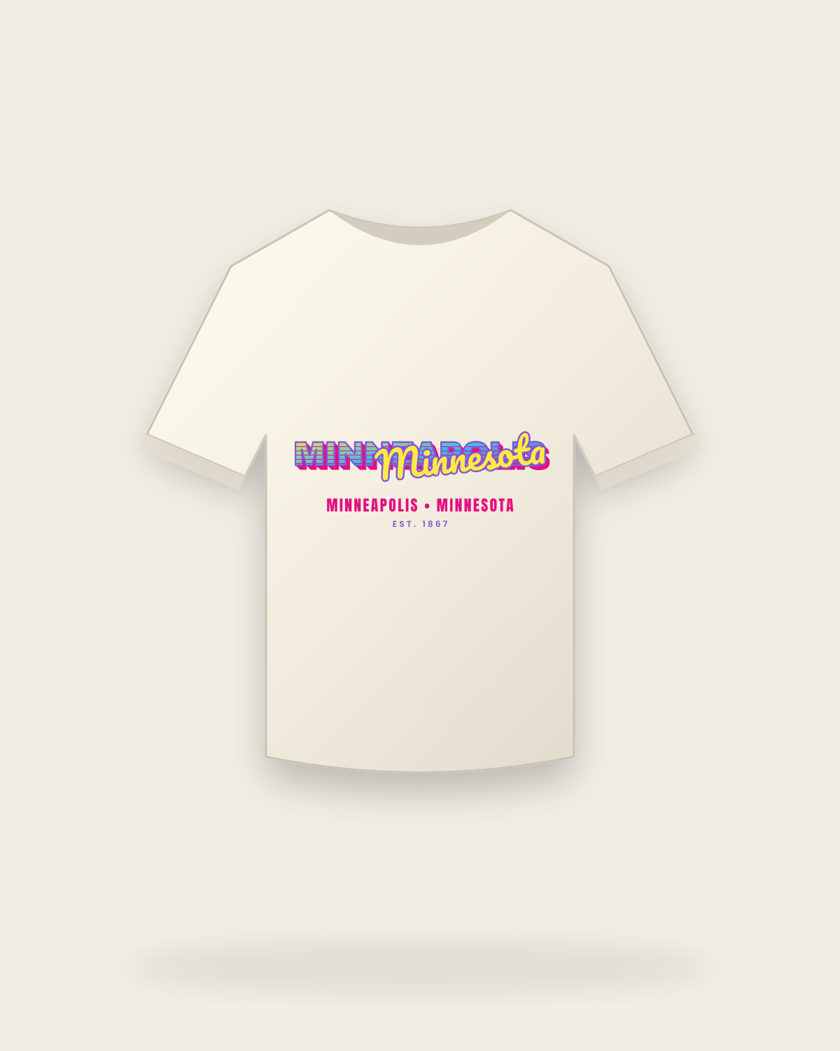 Minneapolis Music TV Vintage Wash Tee in Ivory