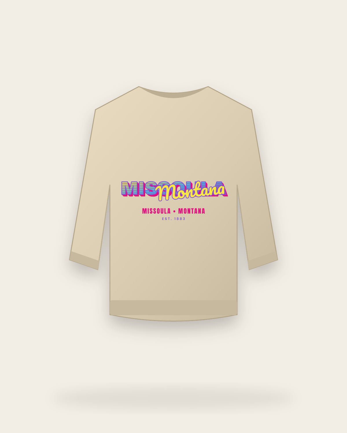Missoula Music TV Crewneck Sweatshirt in Sand