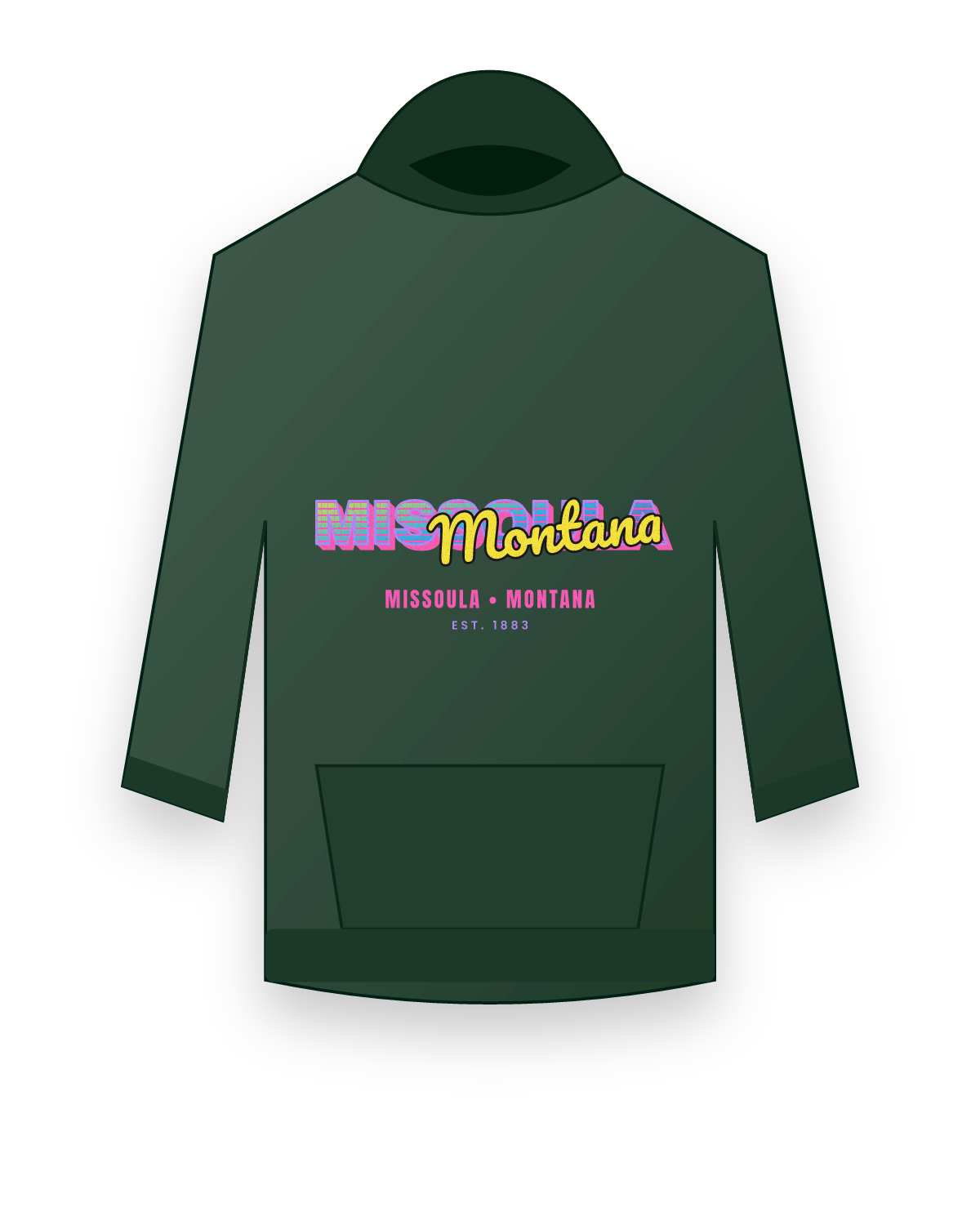 Missoula Music TV Hooded Sweatshirt in Forest Green