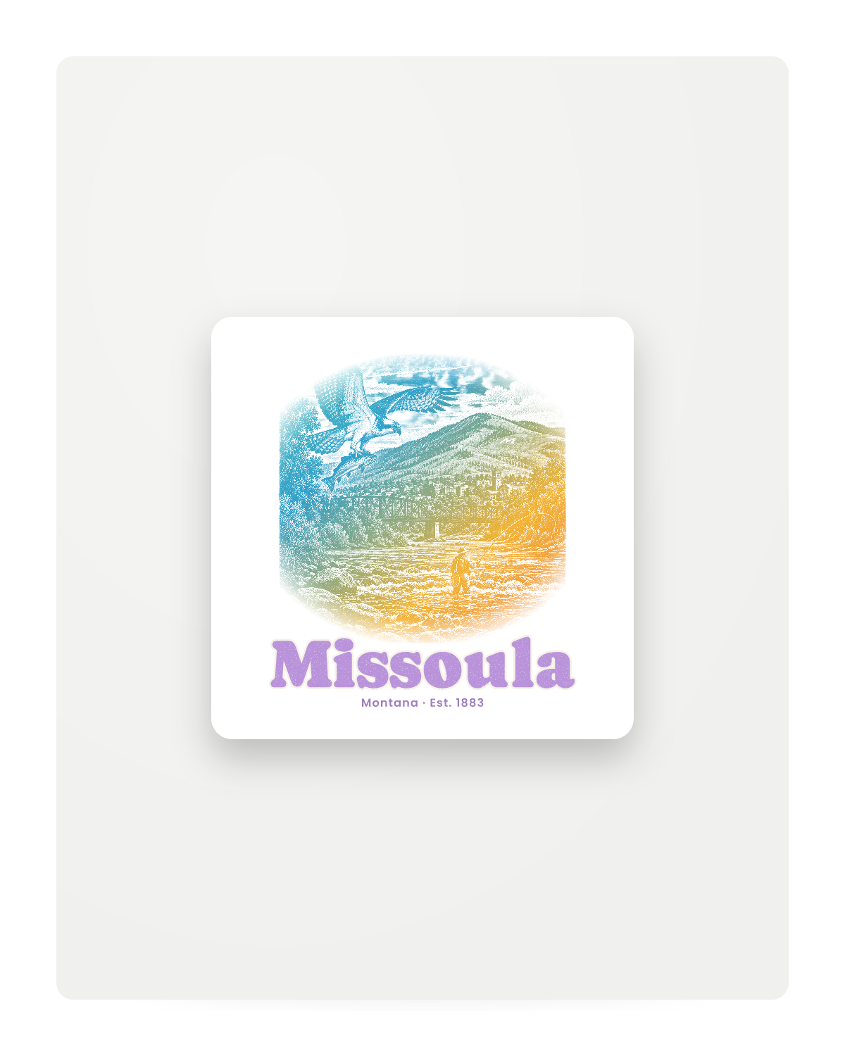 Missoula Osprey & Trout Fridge Magnet in White