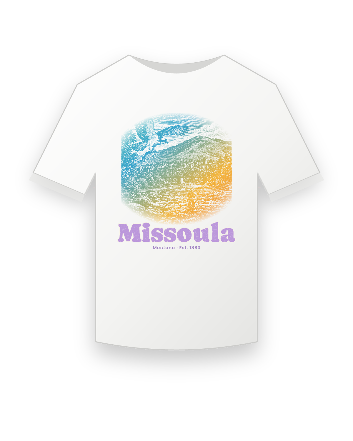 Missoula Osprey & Trout Youth Tee in White