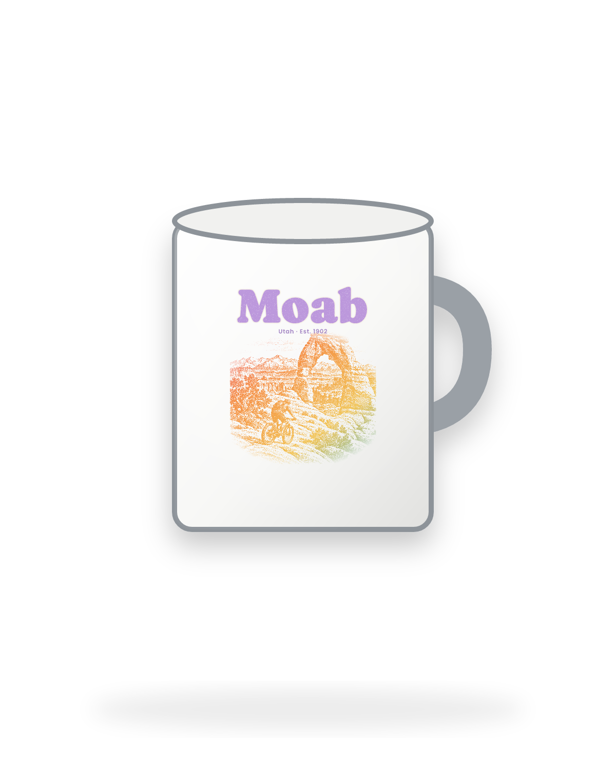 Moab Sandstone Arch Enamel Camp Mug in White