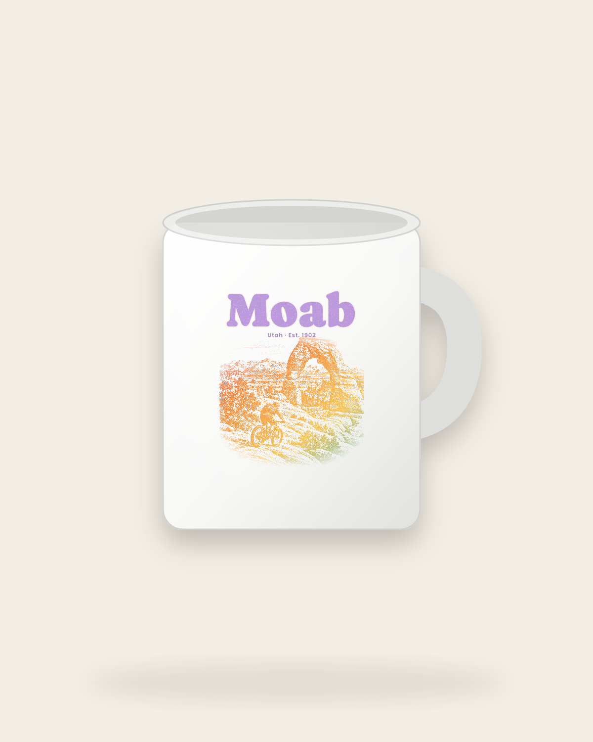 Moab Sandstone Arch Ceramic Mug 11oz in White