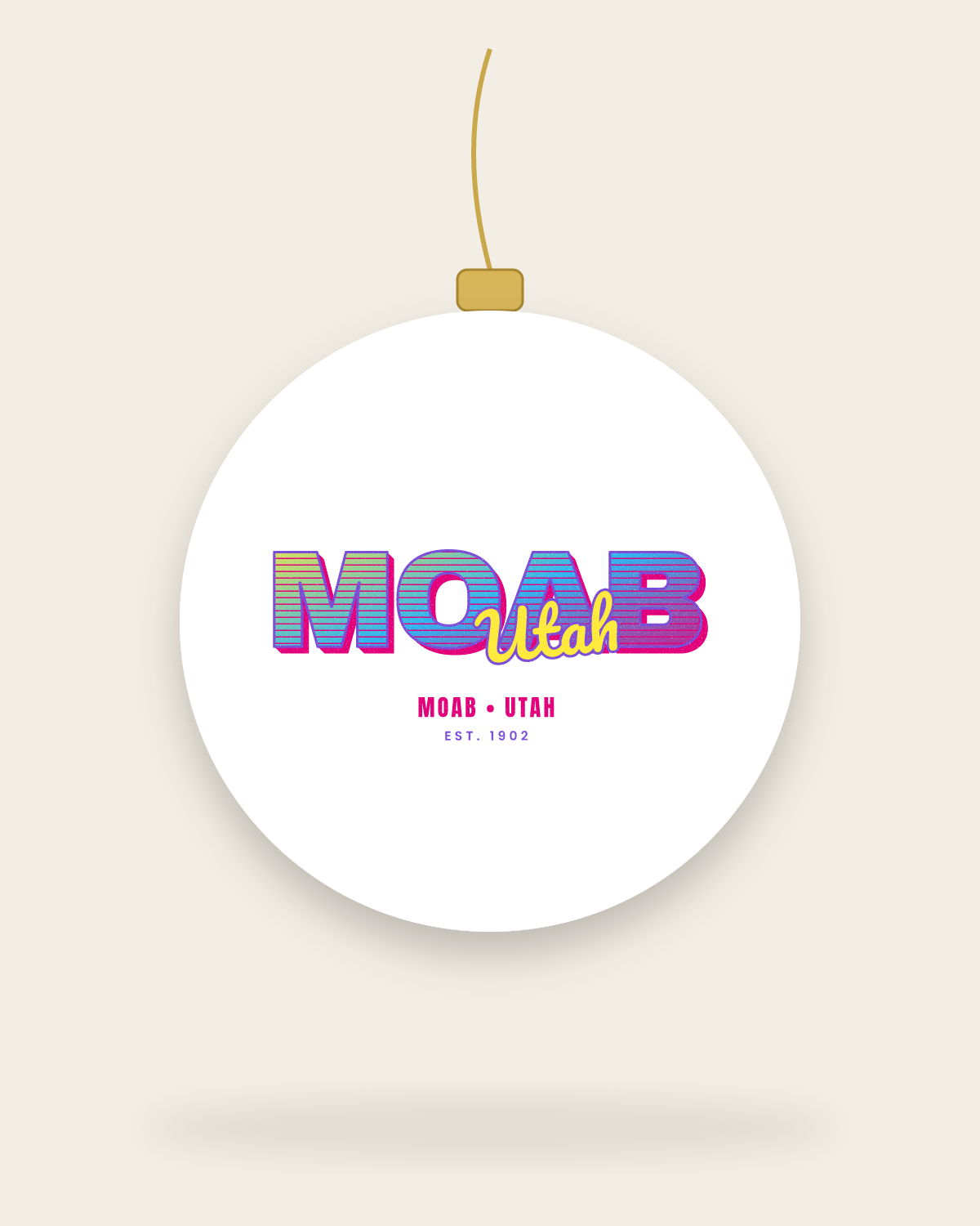 Moab Music TV Ceramic Ornament in White