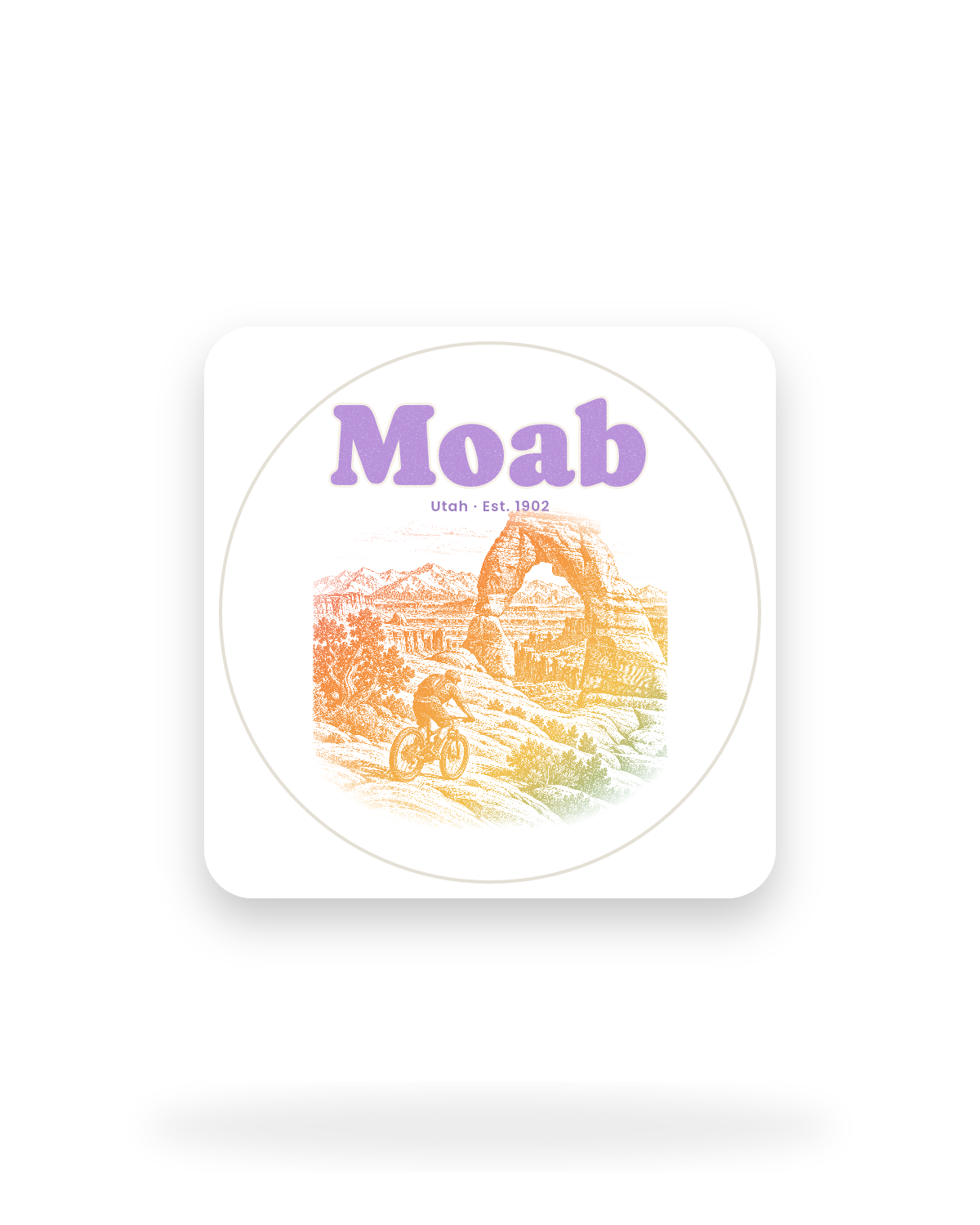 Moab Sandstone Arch Kiss-Cut Sticker in White