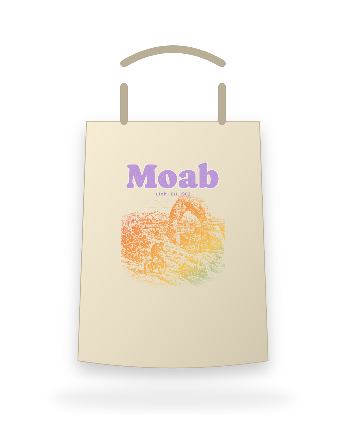 Moab Sandstone Arch Canvas Tote in Beige
