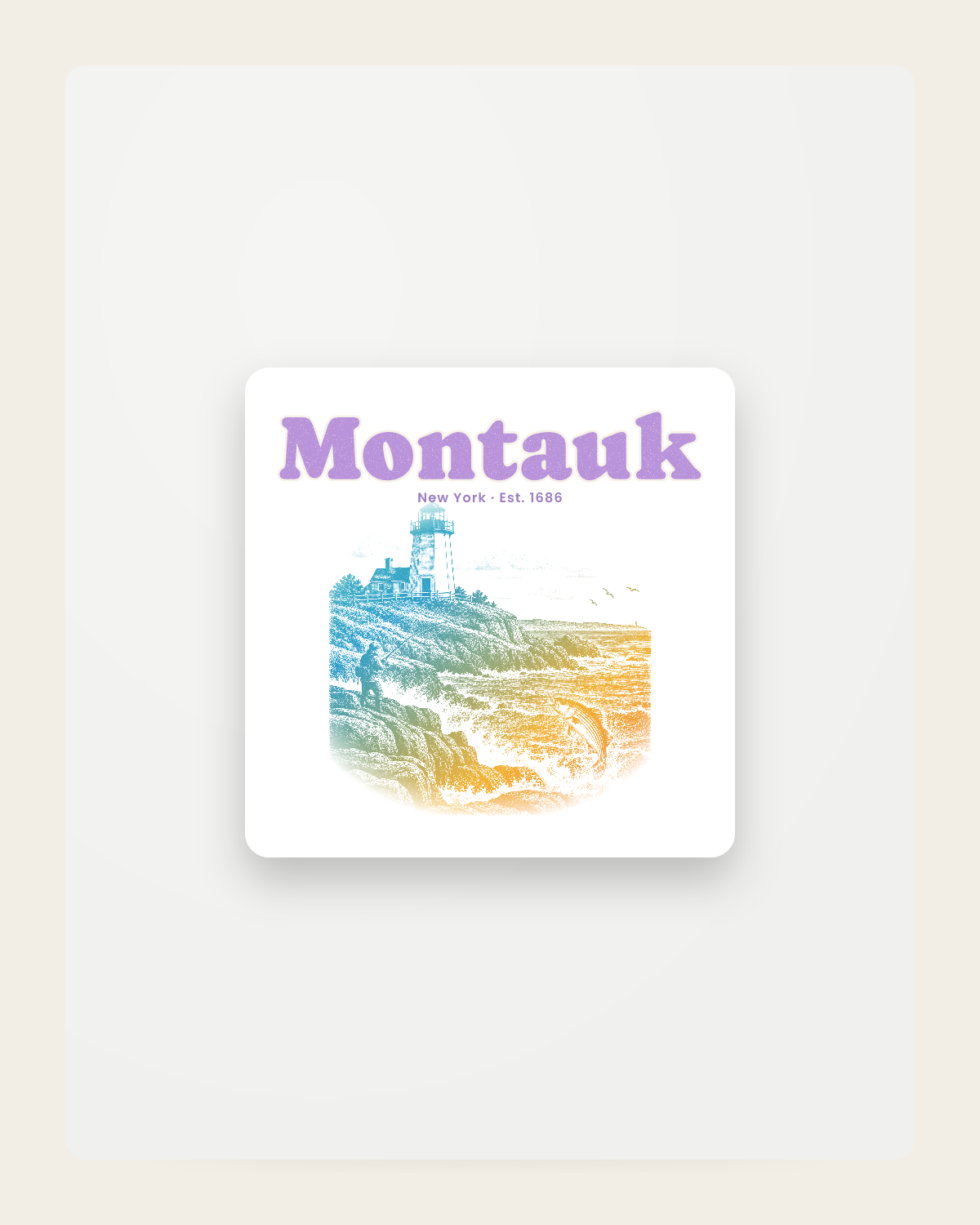 Montauk Montauk Lighthouse Fridge Magnet in White