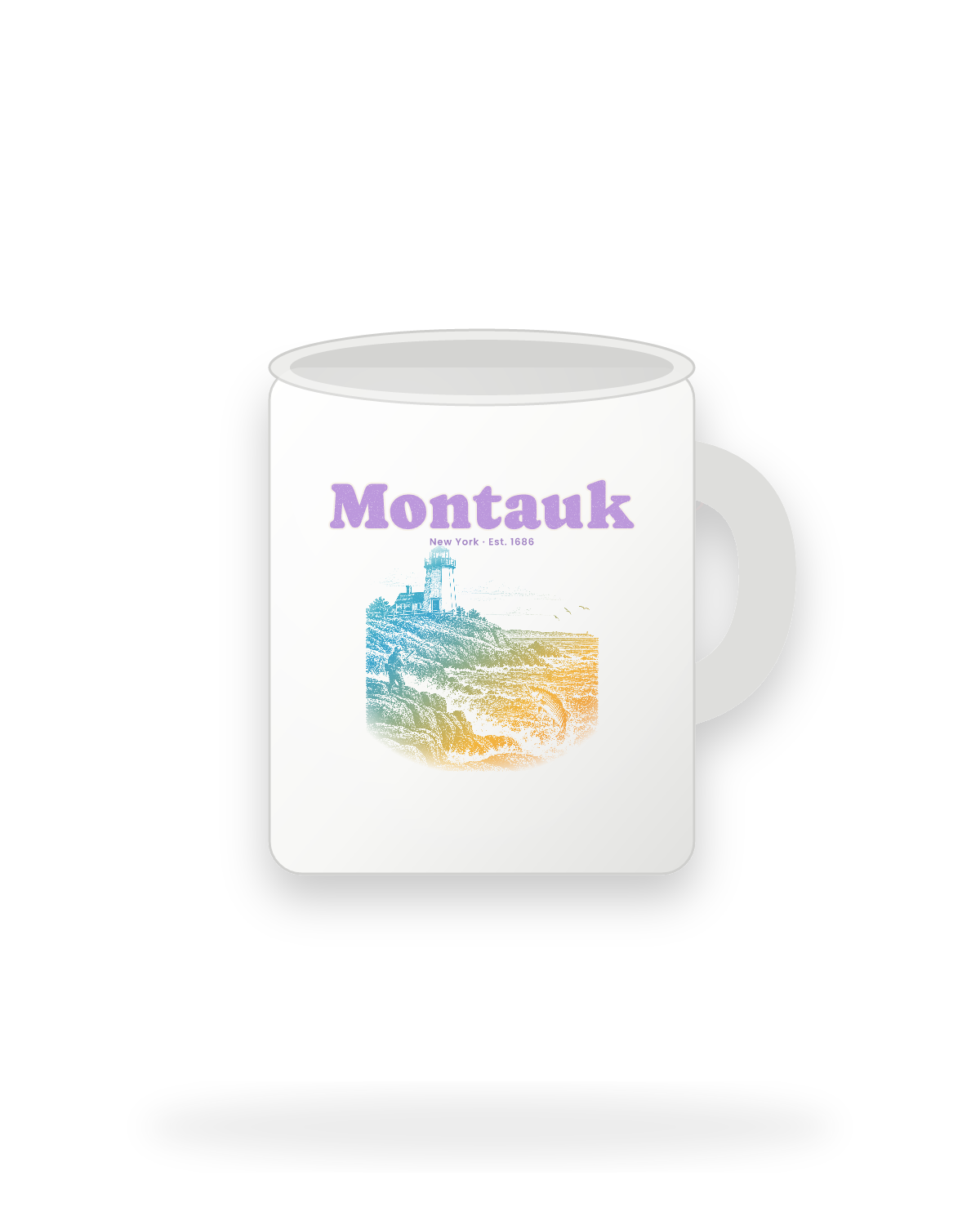 Montauk Montauk Lighthouse Ceramic Mug 11oz in White