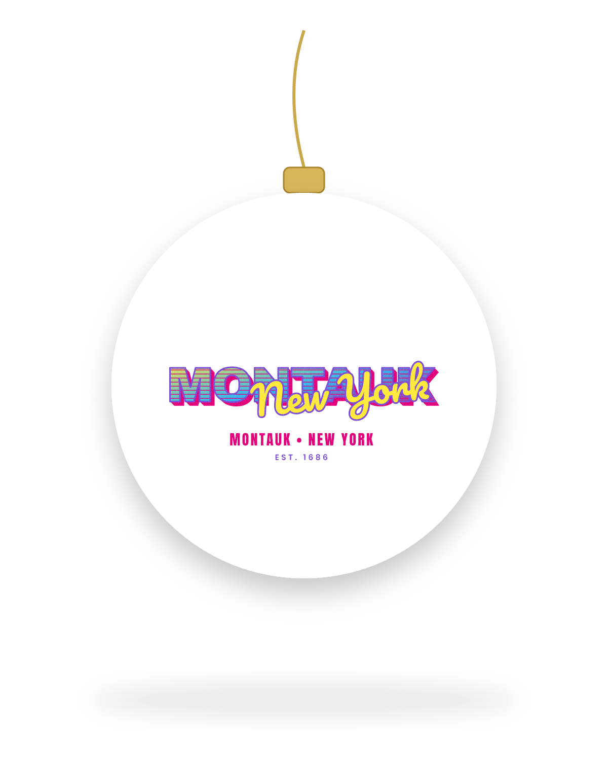 Montauk Music TV Ceramic Ornament in White