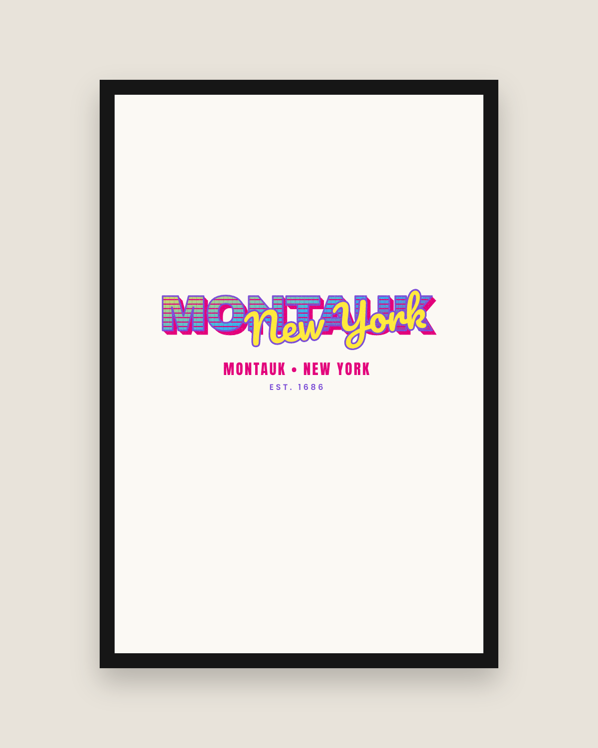 Montauk Music TV Matte Poster in White