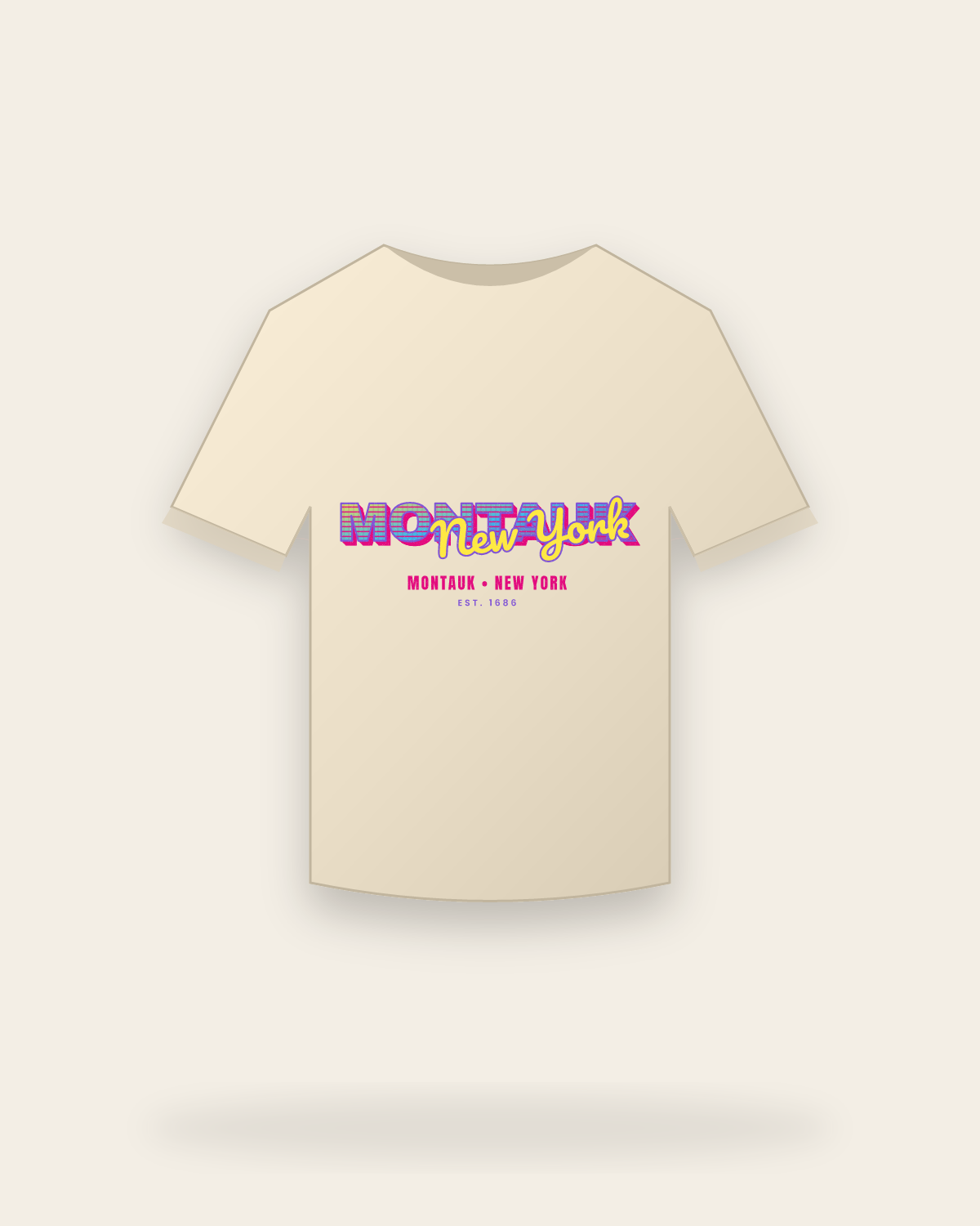 Montauk Music TV Organic Cotton Tee in Natural