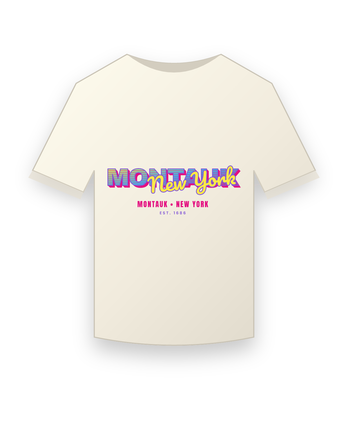 Montauk Music TV Vintage Wash Tee in Ivory