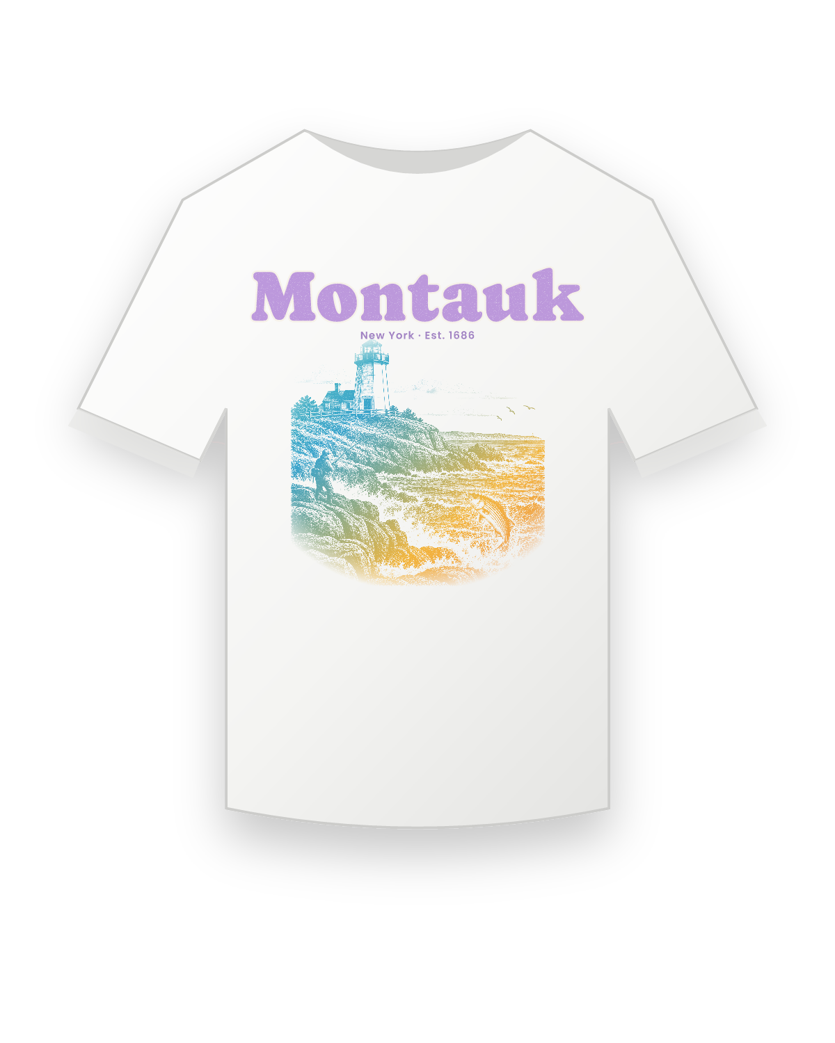 Montauk Montauk Lighthouse Youth Tee in White
