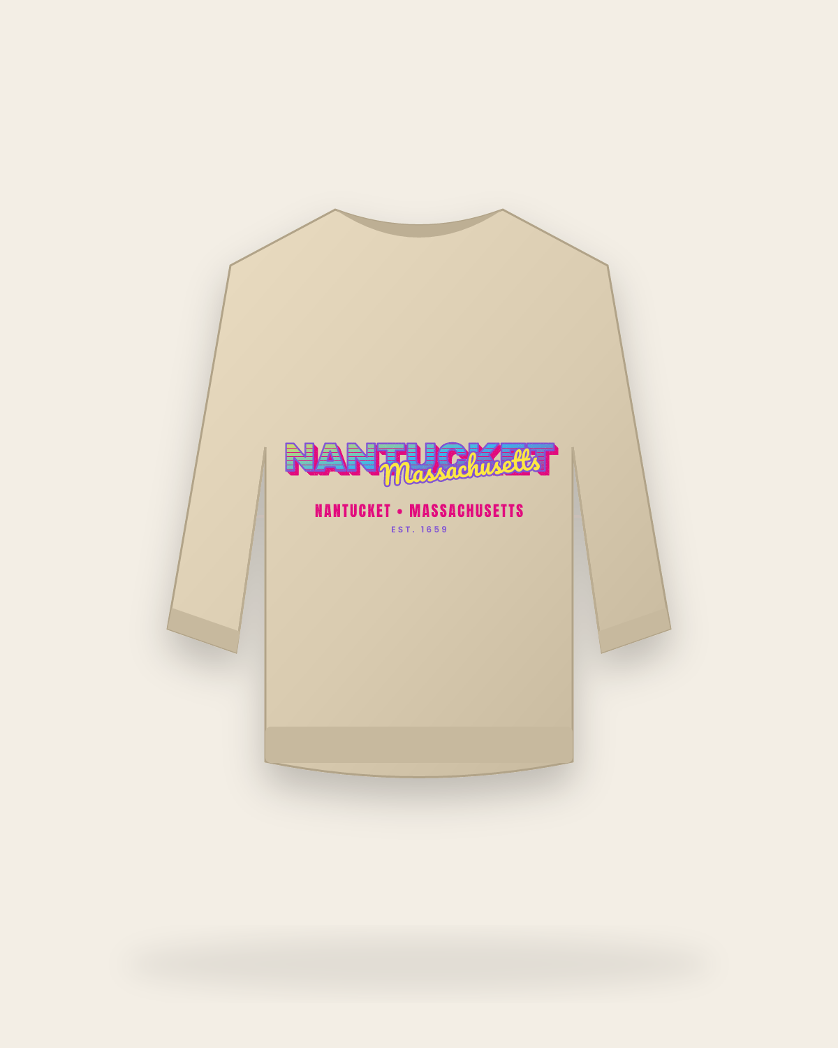 Nantucket Music TV Crewneck Sweatshirt in Sand