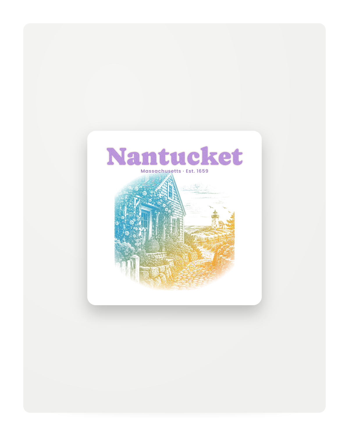 Nantucket Rose Cottage Fridge Magnet in White