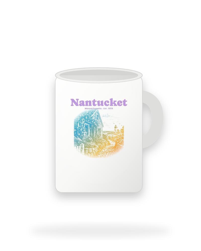 Nantucket Rose Cottage Ceramic Mug 15oz