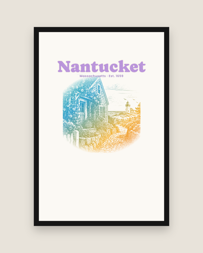 Nantucket Rose Cottage Matte Poster