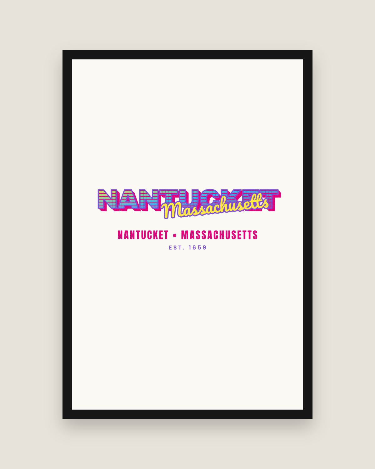 Nantucket Music TV Matte Poster in White