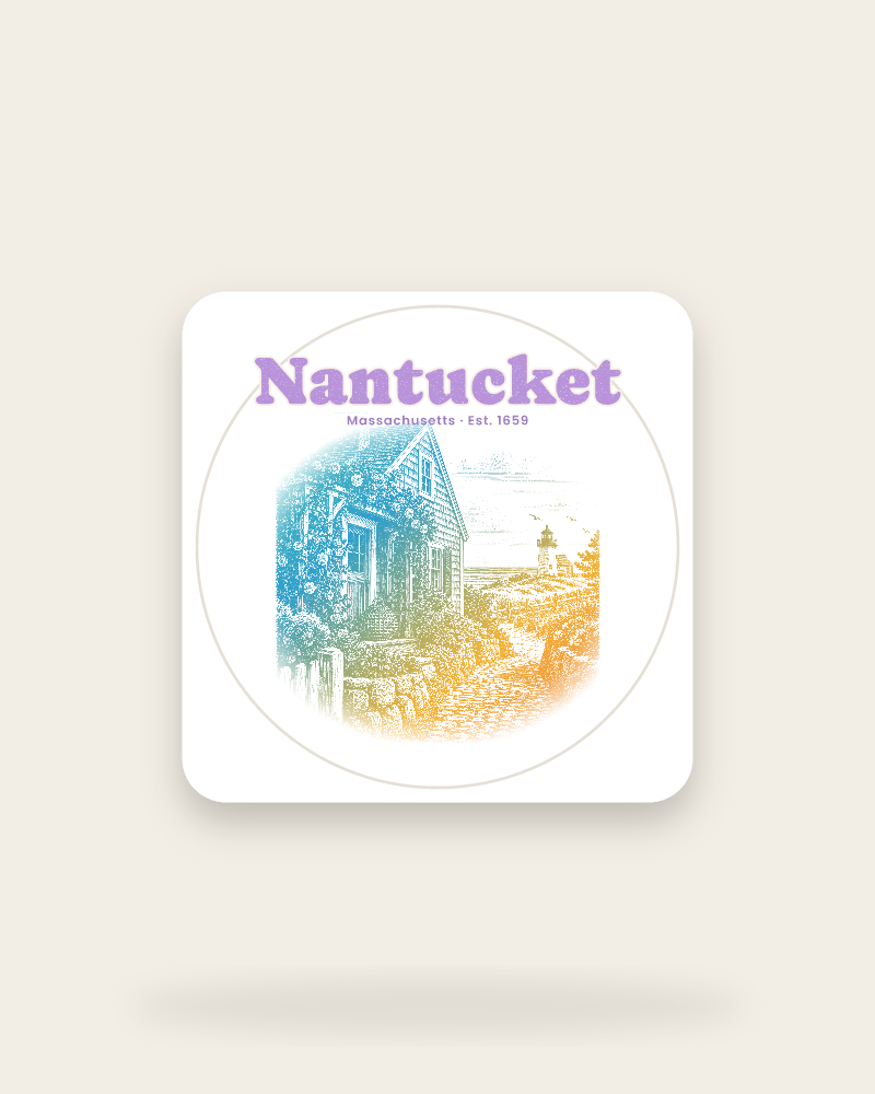 Nantucket Rose Cottage Kiss-Cut Sticker
