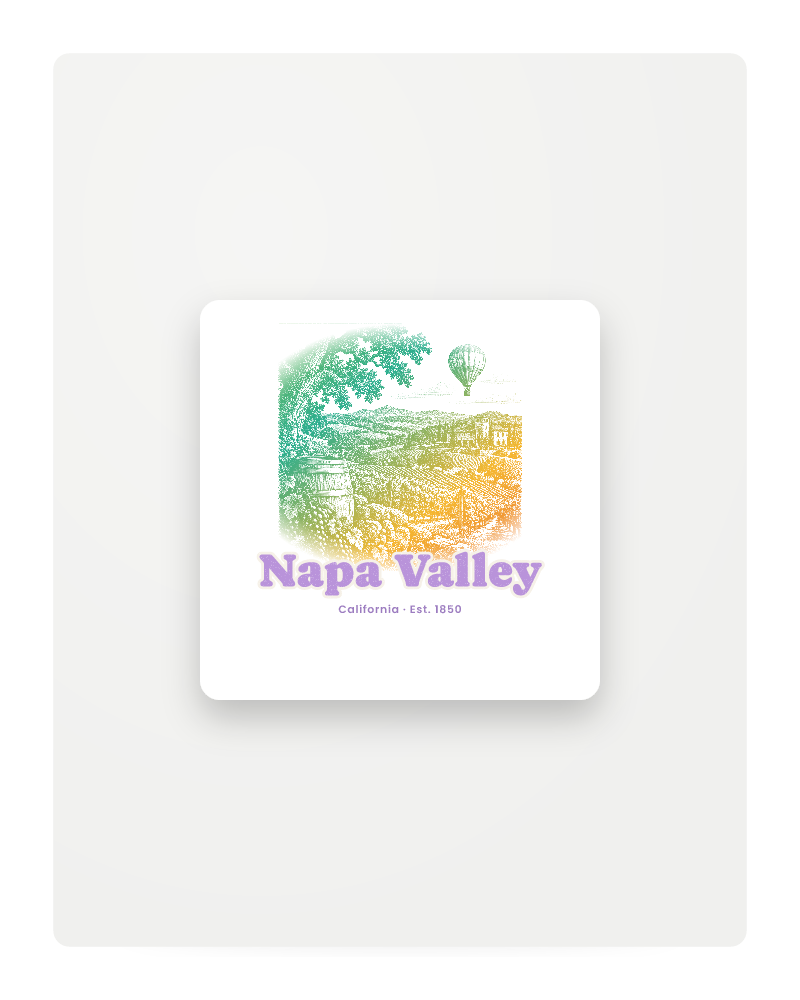 Napa Valley Vineyard Balloon Fridge Magnet