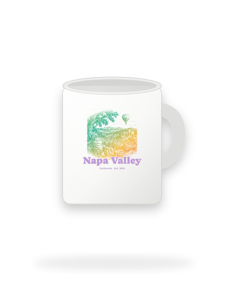 Napa Valley Vineyard Balloon Ceramic Mug 11oz